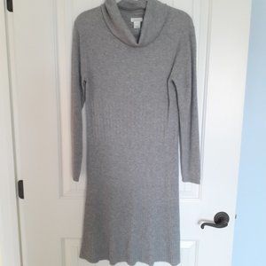 Sundance Ashley Wool Blend Turtleneck Long Sleeve Dress Gray Size L